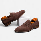 Men's Luxury Suede Loafers - Cowhide Penny Design Shoes