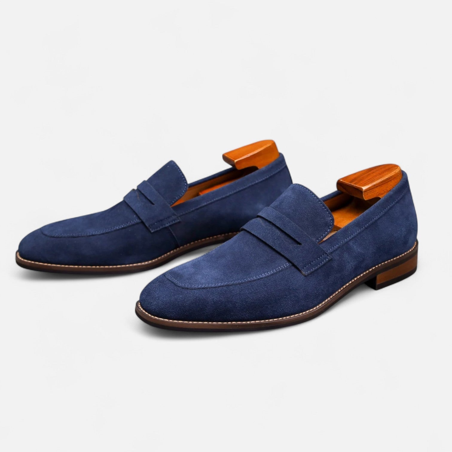 Men's Luxury Suede Loafers - Cowhide Penny Design Shoes