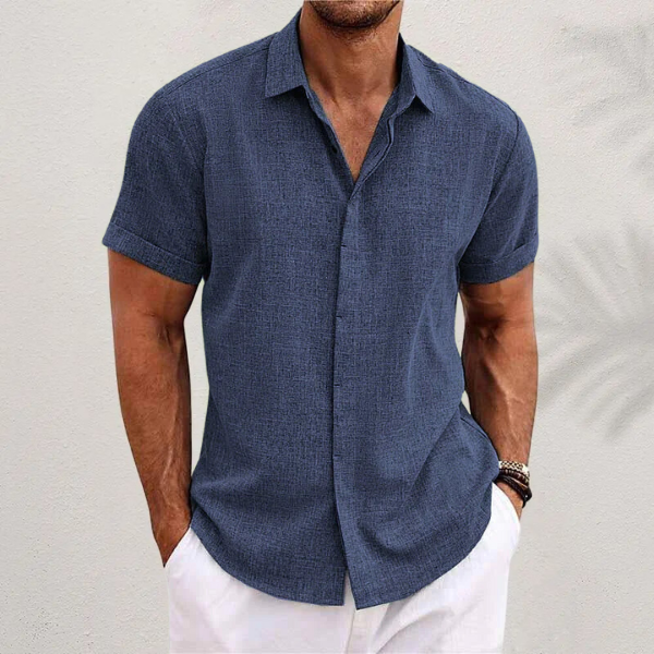 Men's Classic Short Sleeve Shirt – Lightweight Casual Summer Button-Up