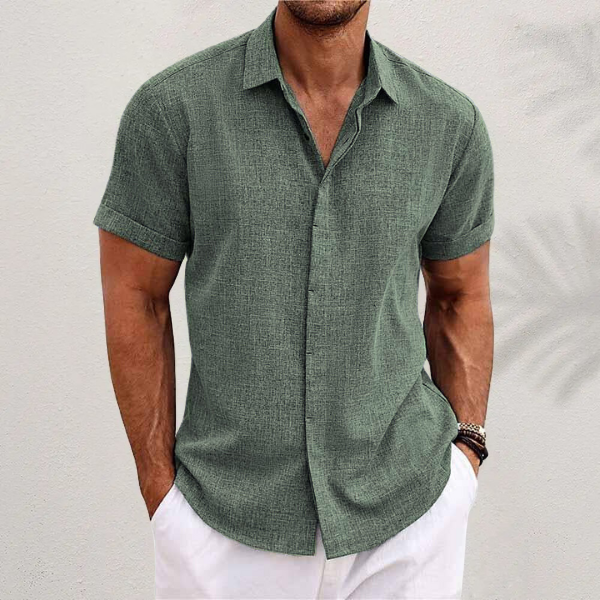Men's Classic Short Sleeve Shirt – Lightweight Casual Summer Button-Up