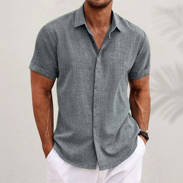 Men's Classic Short Sleeve Shirt – Lightweight Casual Summer Button-Up