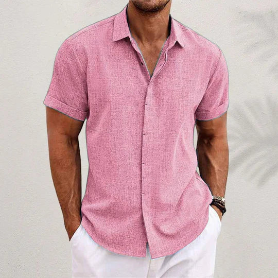 Men's Classic Short Sleeve Shirt – Lightweight Casual Summer Button-Up