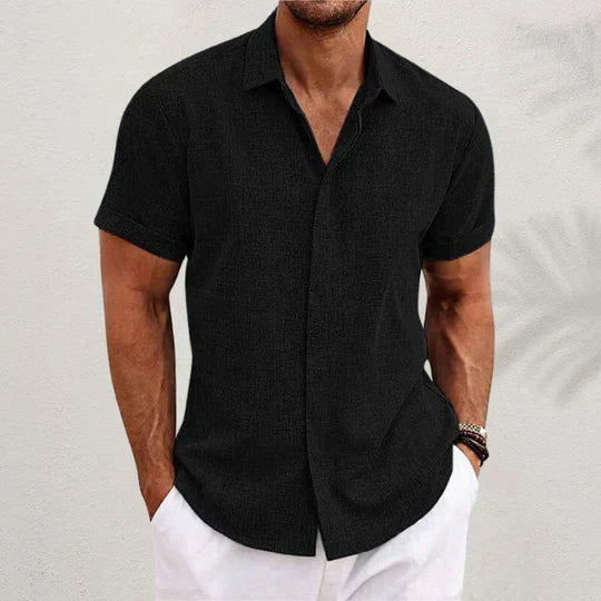 Men's Classic Short Sleeve Shirt – Lightweight Casual Summer Button-Up