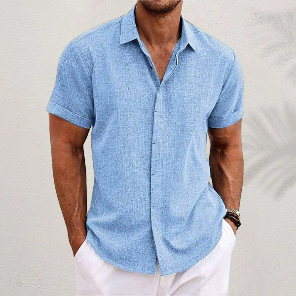 Men's Classic Short Sleeve Shirt – Lightweight Casual Summer Button-Up