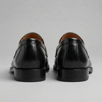 Men's Leather Penny Loafers - Slip-on Style and Flexible Rubber Sole