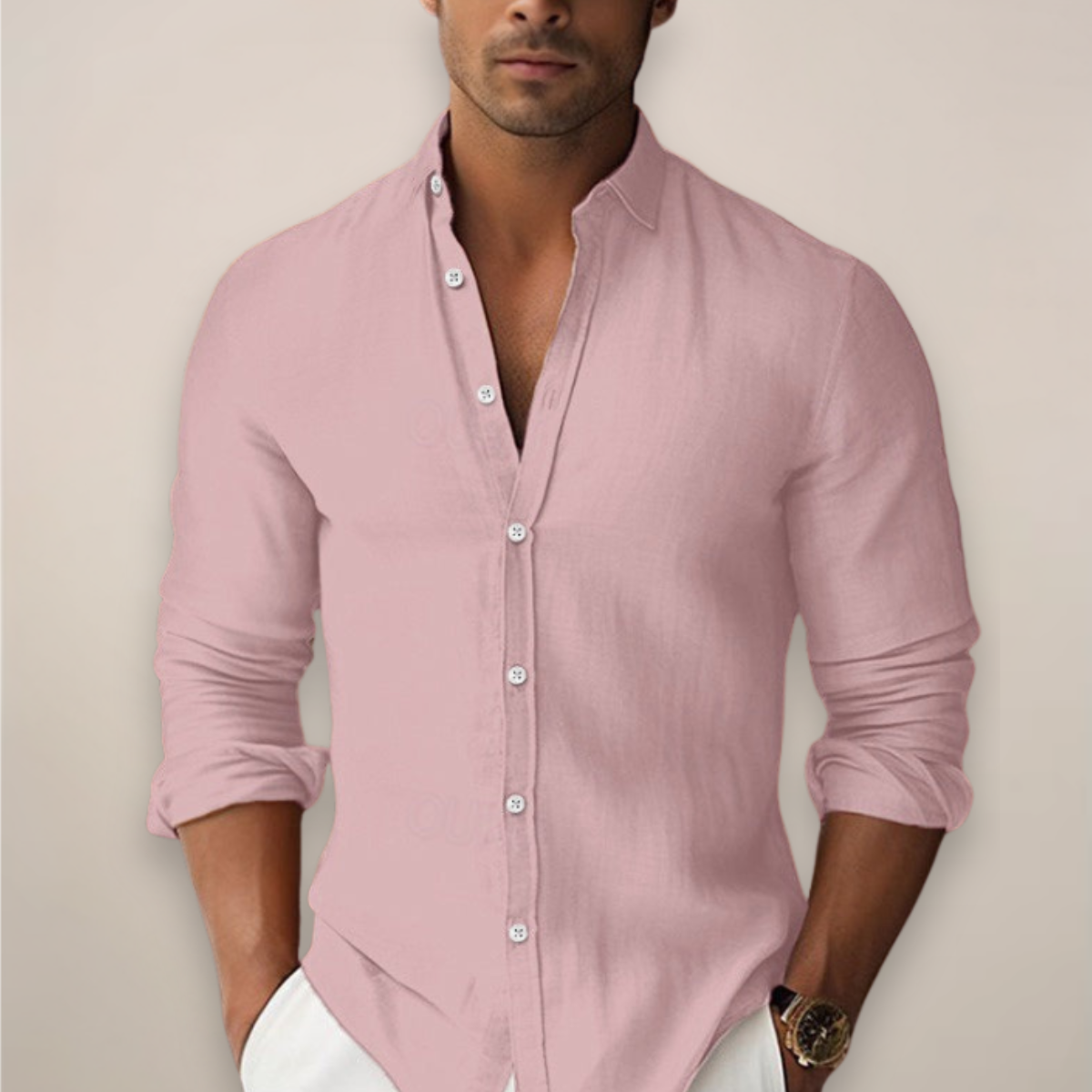 Men's Linen Short Sleeve Button-Up Shirt – Casual Summer Style