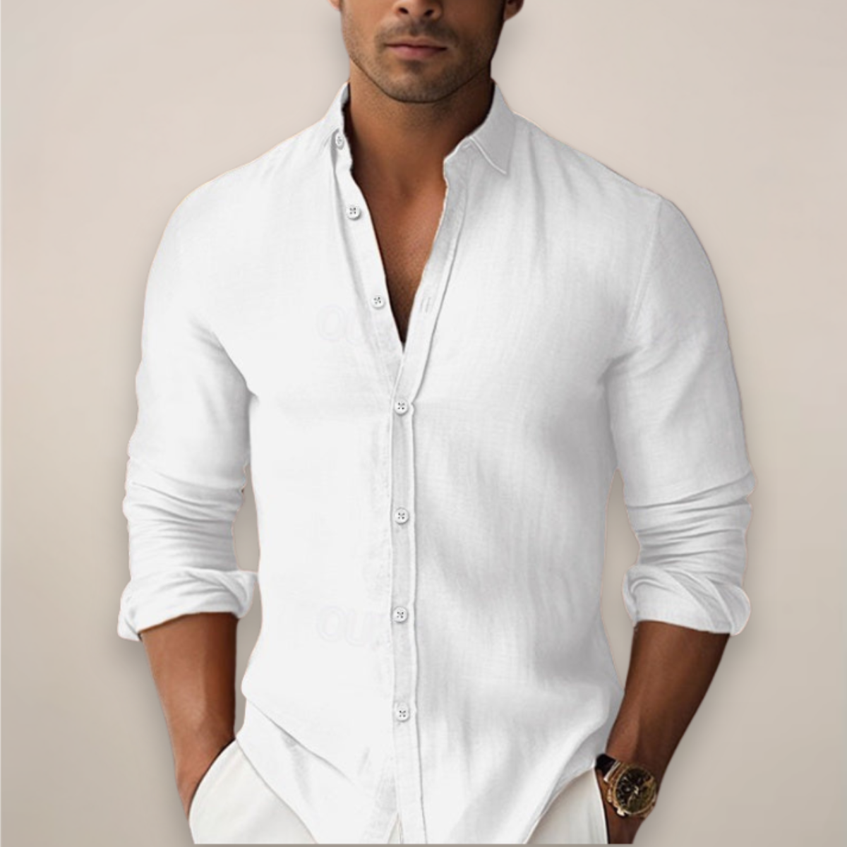 Men's Linen Short Sleeve Button-Up Shirt – Casual Summer Style