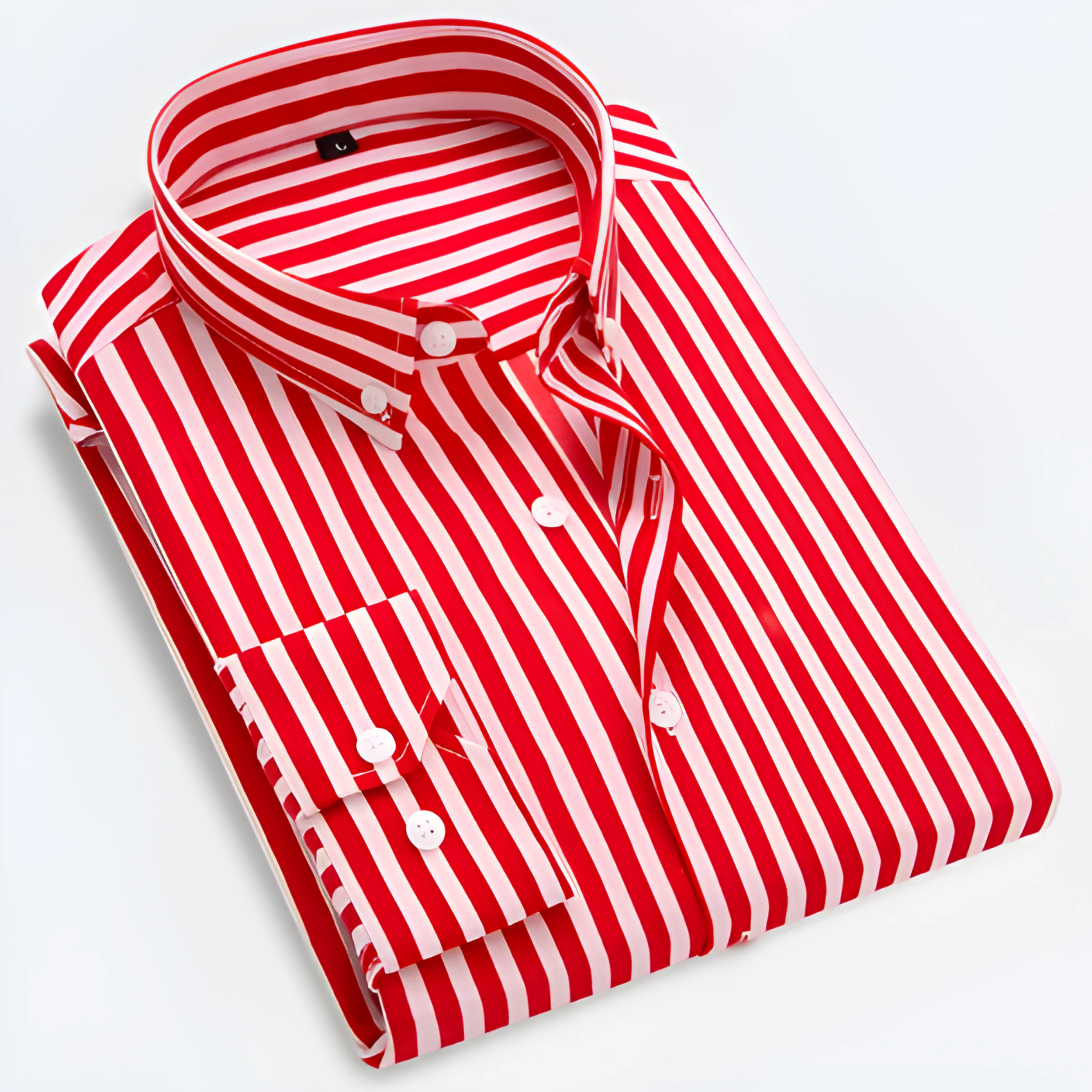 Men's Striped Long Sleeve Button-Up Shirt – Smart Casual Style