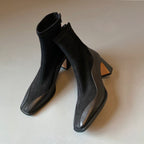 Women’s Vintage Leather Ankle Boots - Non Slip High Heel Dress Shoes