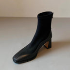Women’s Vintage Leather Ankle Boots - Non Slip High Heel Dress Shoes