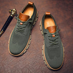 Men's Breathable Knit Casual Sneakers – Lightweight Lace-Up Comfort Trainers