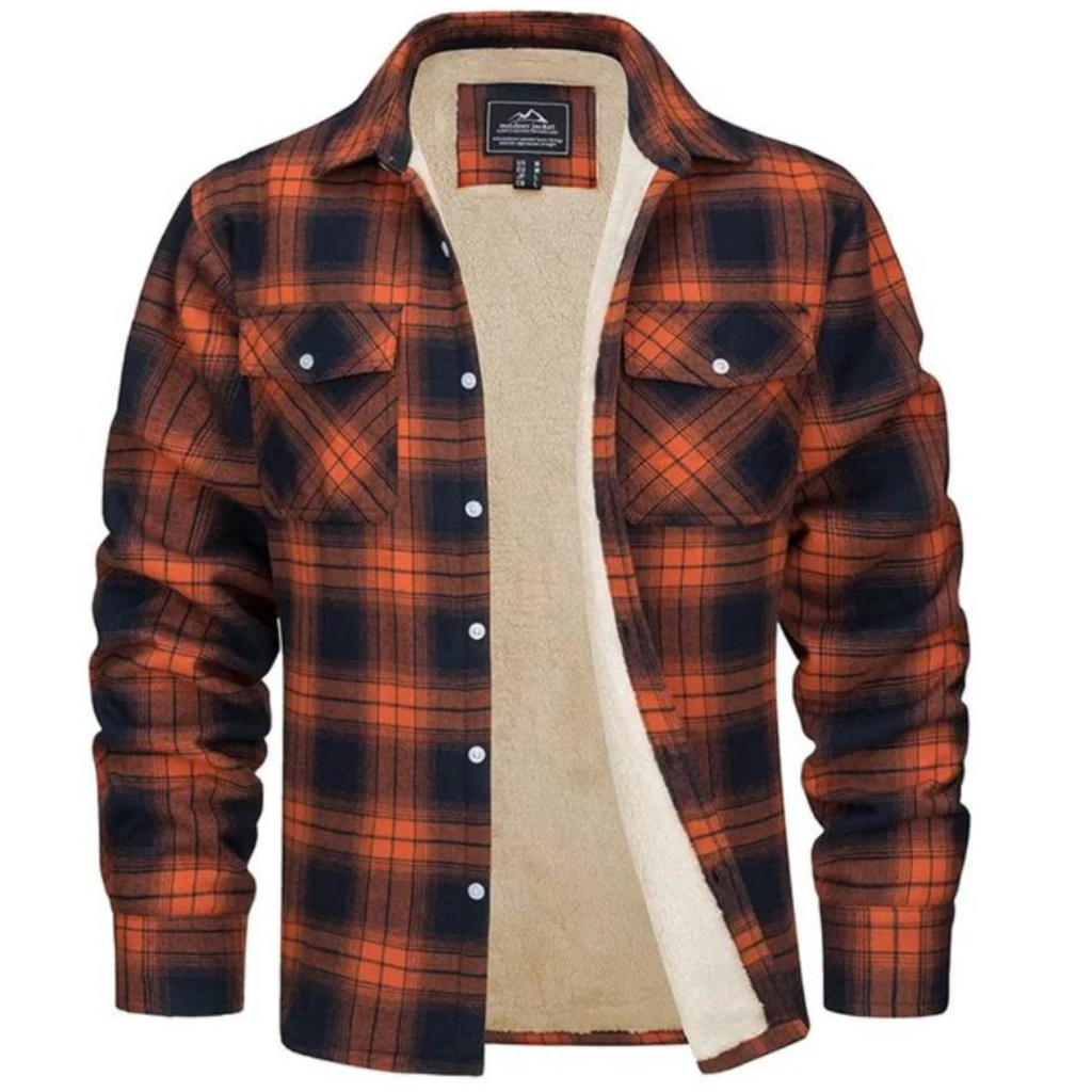 Men's Sherpa Lined Plaid Shirt Jacket - Fleece Lined Flannel Overshirt
