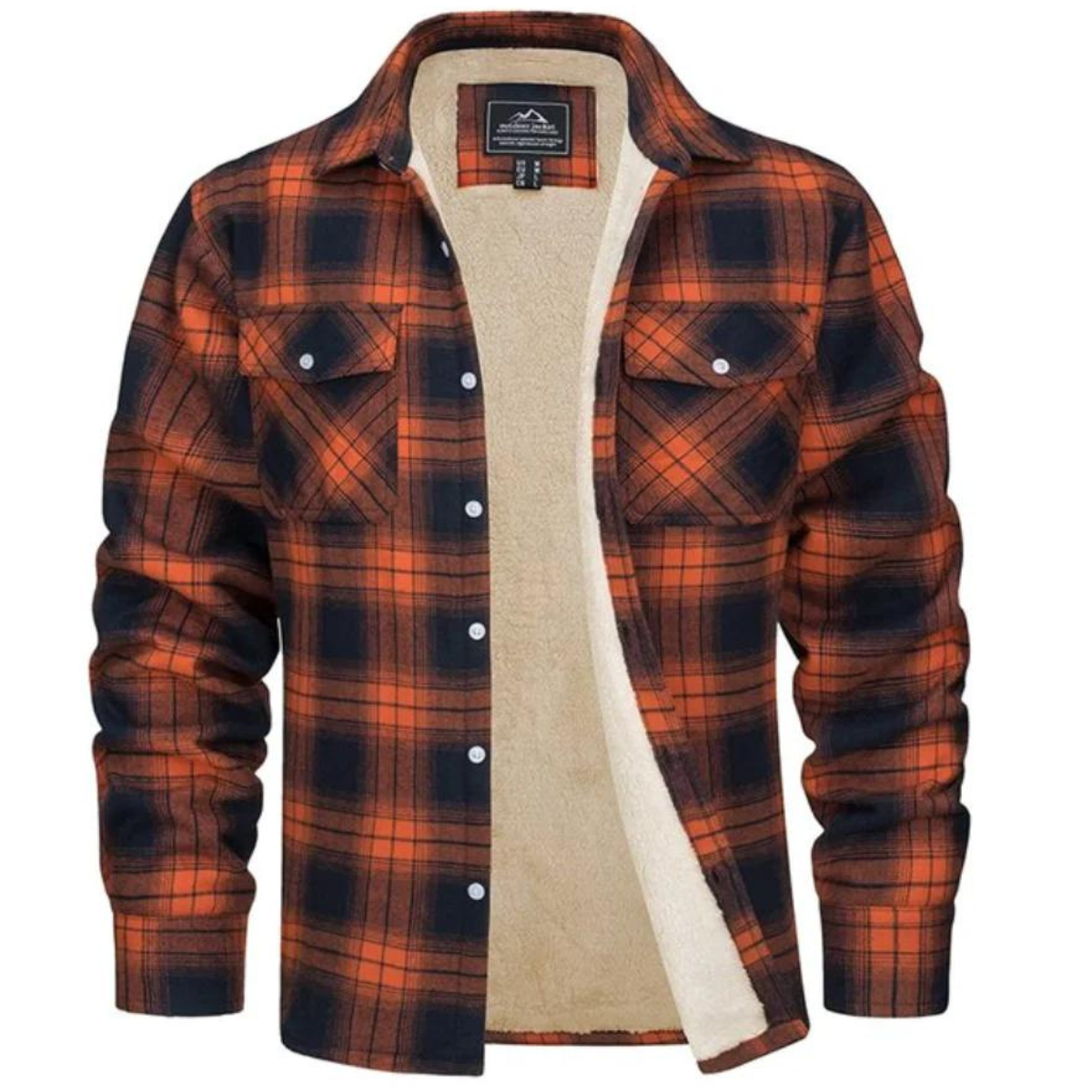 Men's Sherpa Lined Plaid Shirt Jacket - Fleece Lined Flannel Overshirt