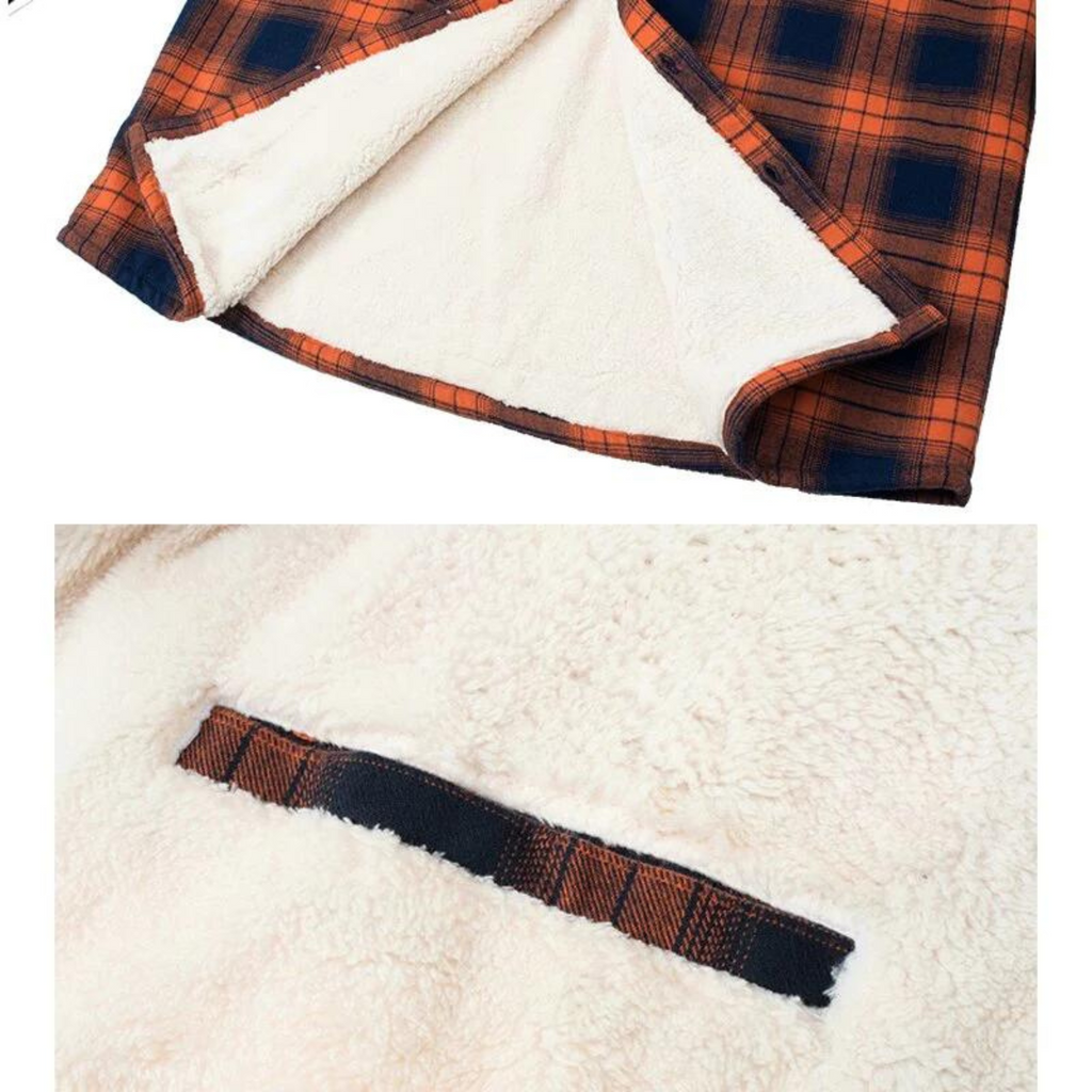 Men's Sherpa Lined Plaid Shirt Jacket - Fleece Lined Flannel Overshirt