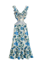 Women's Floral Maxi Summer Dress – Sleeveless Ruffle Strap Design