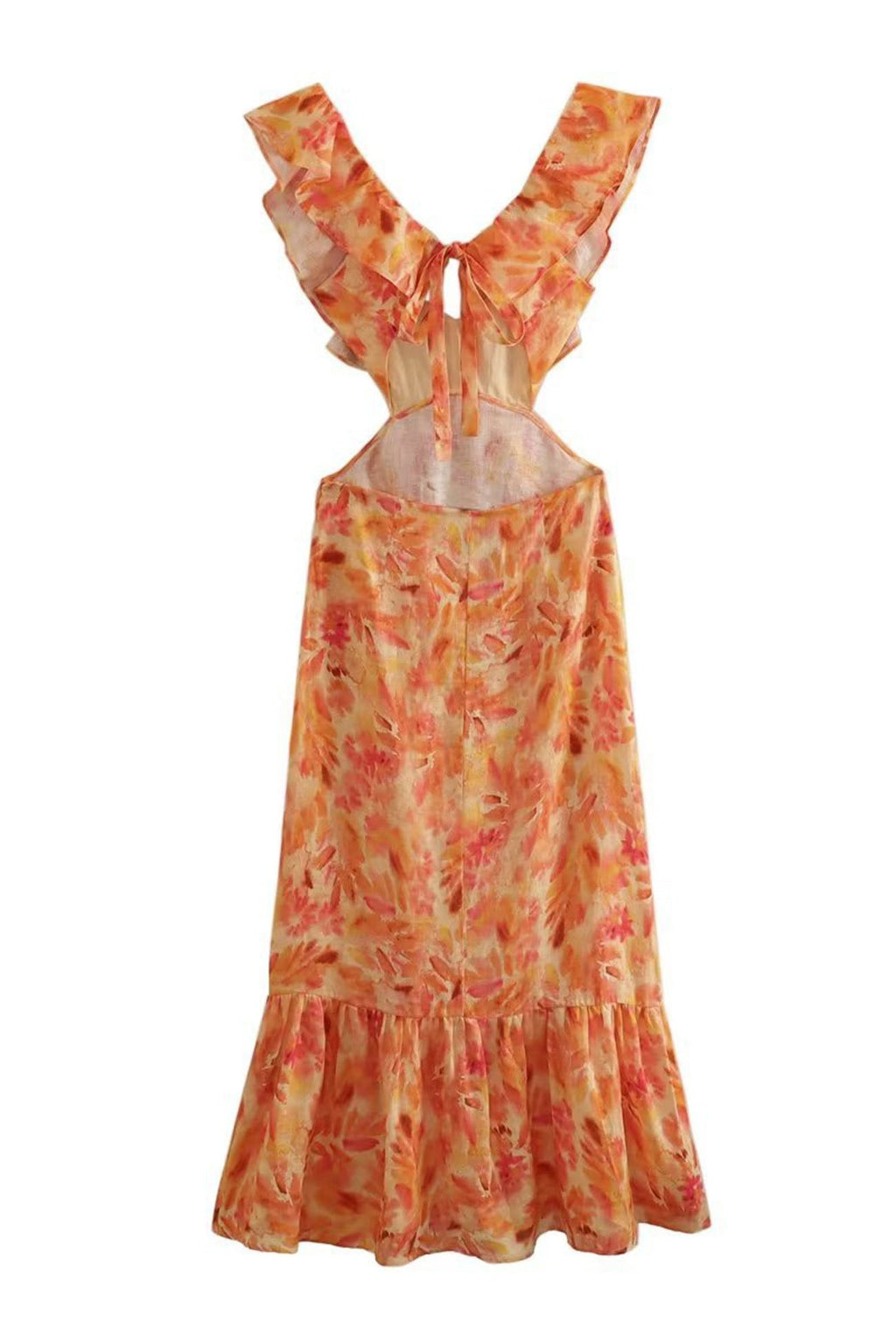 Women's Floral Maxi Summer Dress – Sleeveless Ruffle Strap Design
