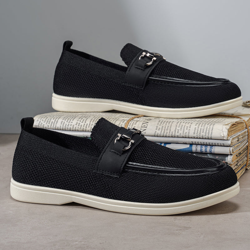 Men's Breathable Penny Loafers - Slip-On Casual Shoes