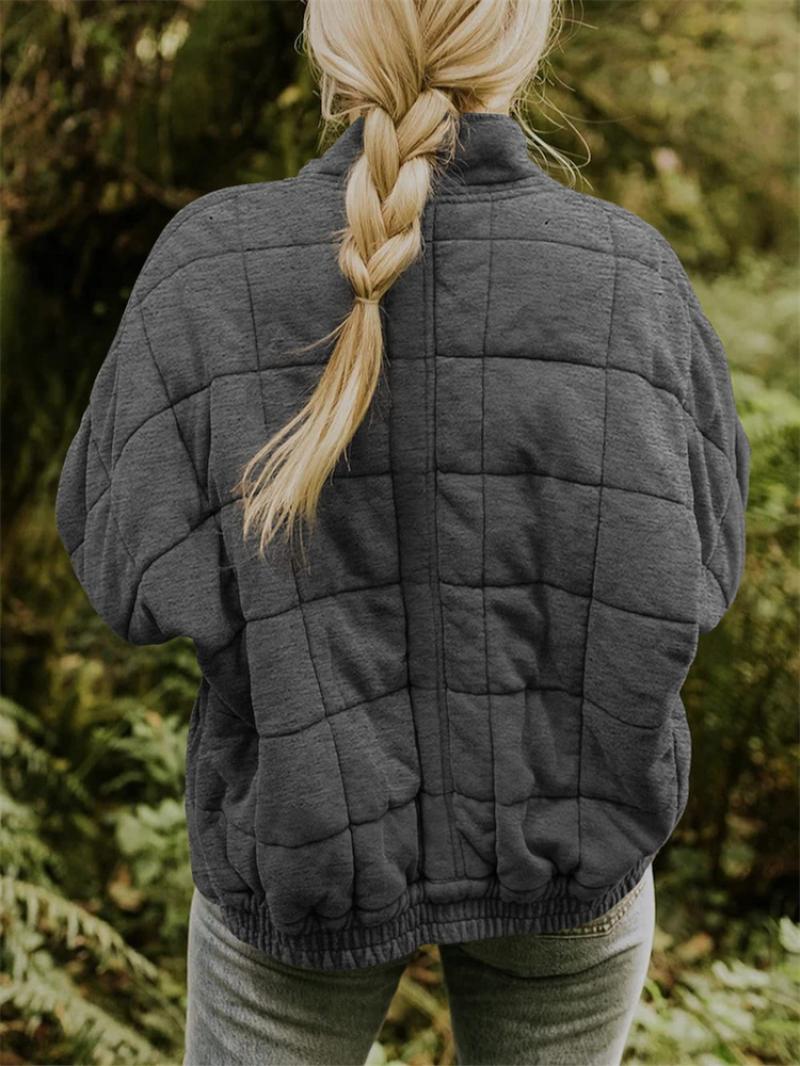 Women's Quilted Jacket, Lightweight Zip Up Padded Jacket for Ladies with Pockets
