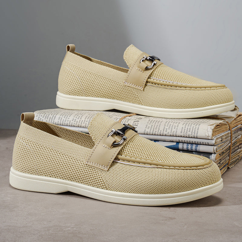 Men's Breathable Penny Loafers - Slip-On Casual Shoes
