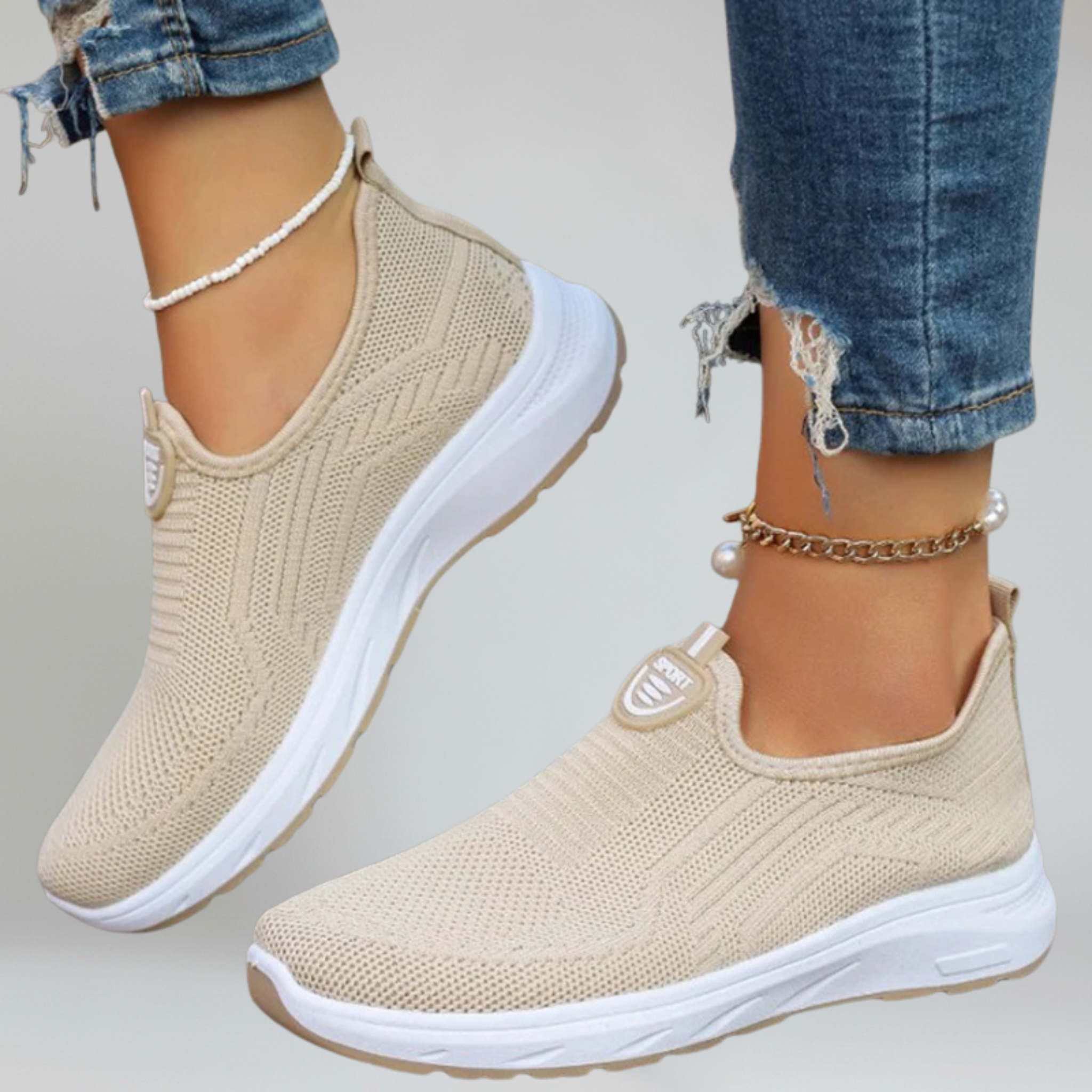Women's Lightweight Slip-On Sneakers - Soft Sole Casual Everyday Wear Shoes