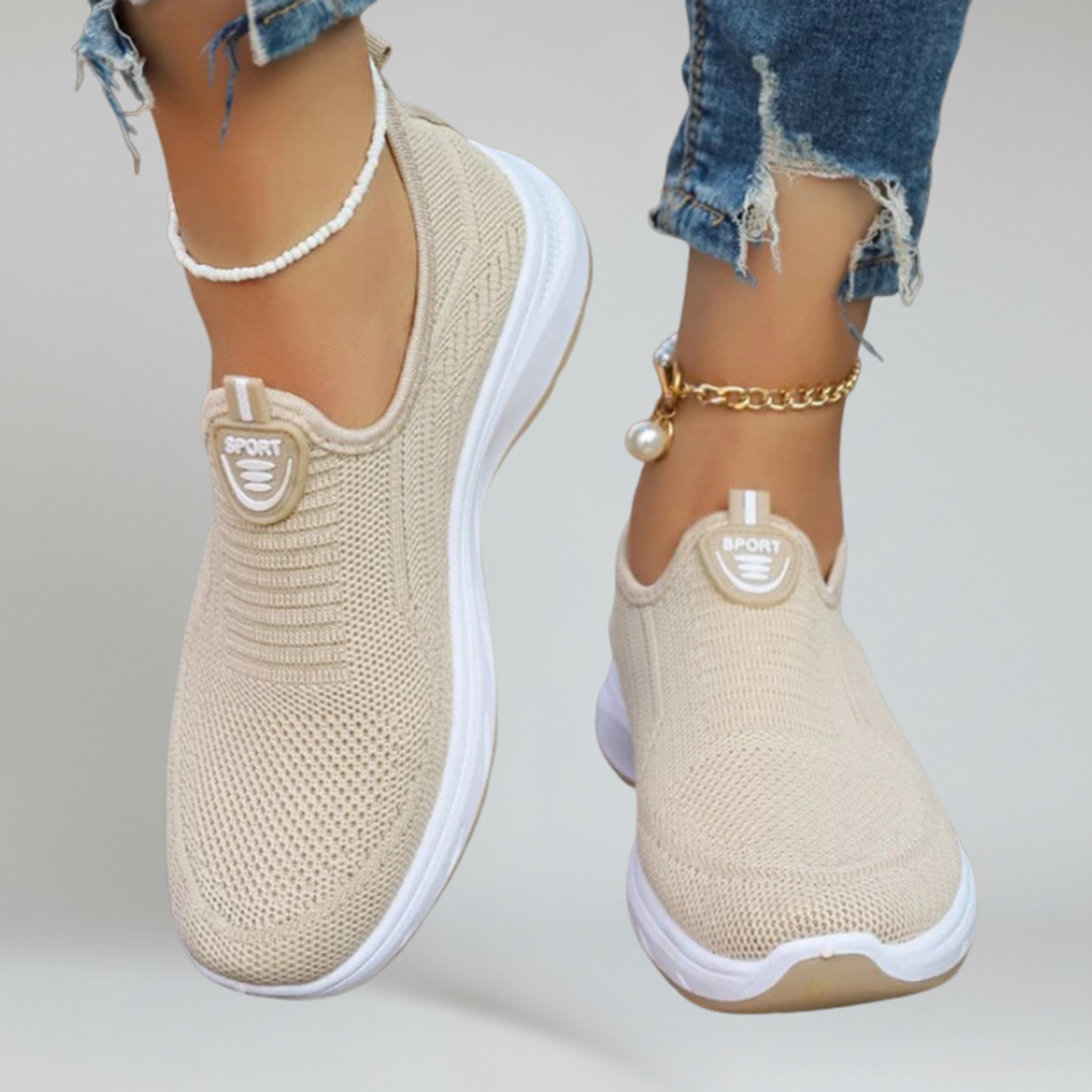 Women's Lightweight Slip-On Sneakers - Soft Sole Casual Everyday Wear Shoes
