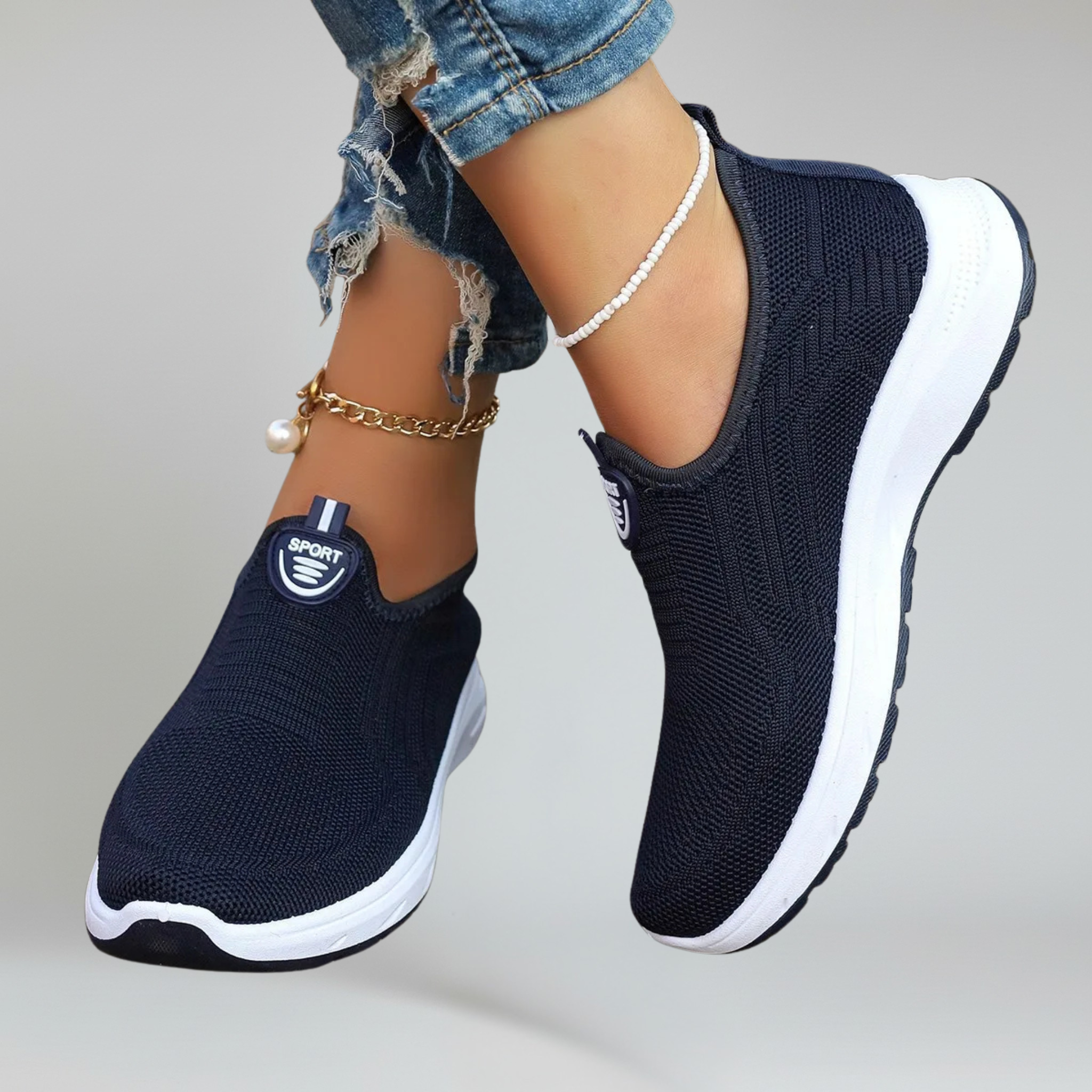 Women's Lightweight Slip-On Sneakers - Soft Sole Casual Everyday Wear Shoes