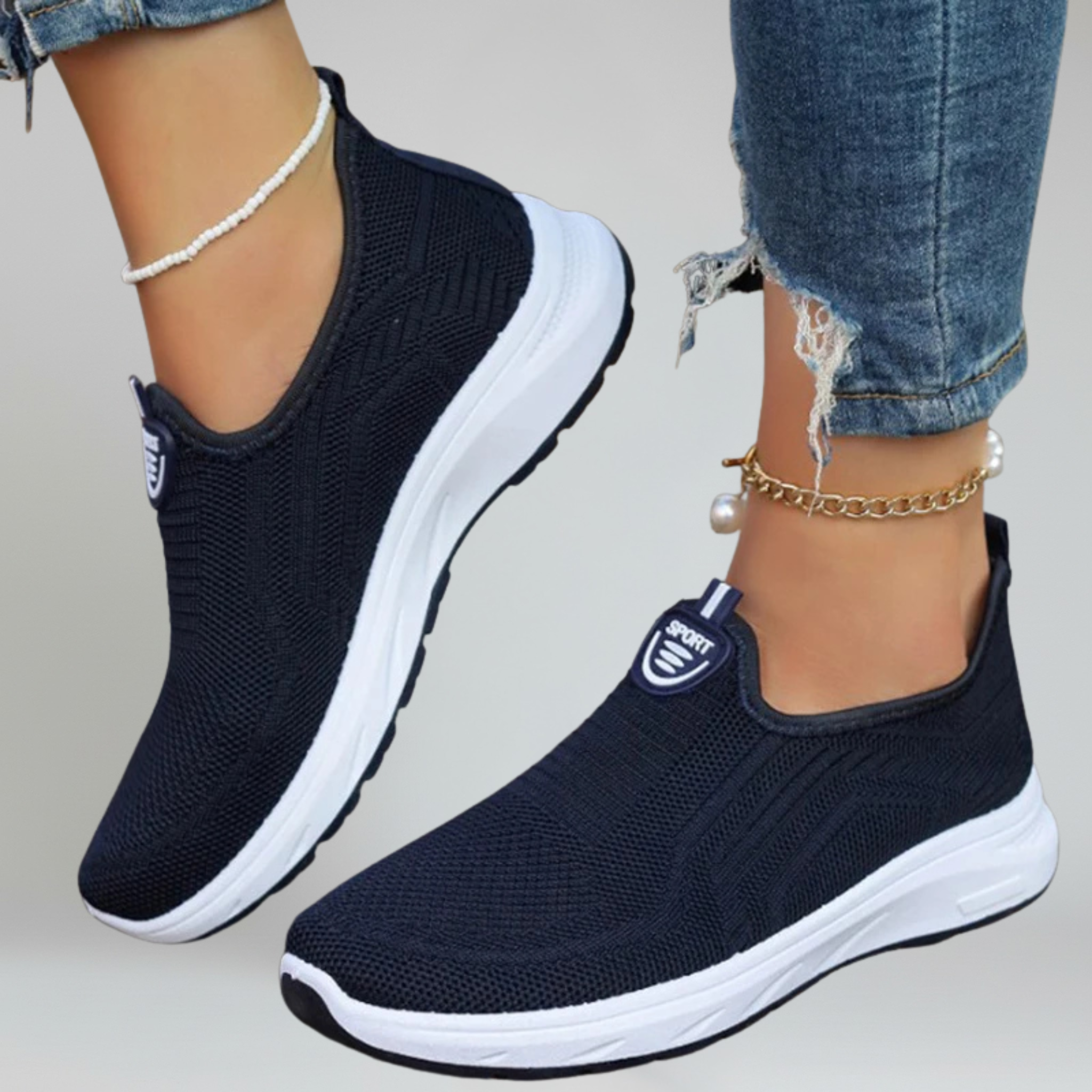 Women's Lightweight Slip-On Sneakers - Soft Sole Casual Everyday Wear Shoes