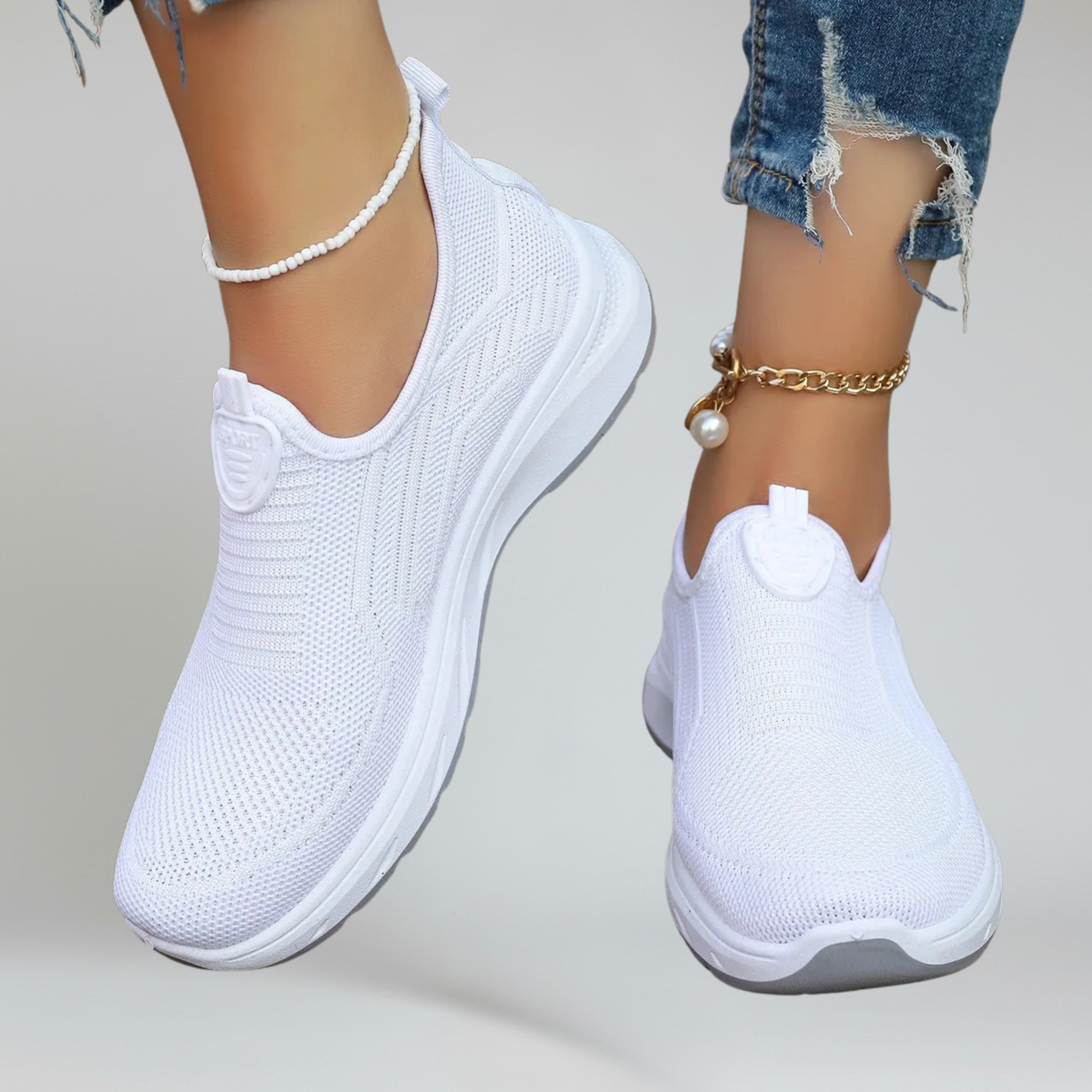 Women's Lightweight Slip-On Sneakers - Soft Sole Casual Everyday Wear Shoes