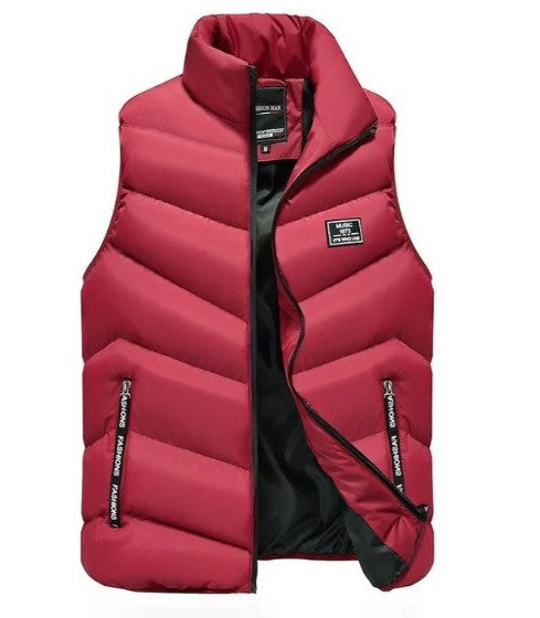 Men's Padded Gilet, Quilted Puffer Vest Body Warmer – Stand Collar