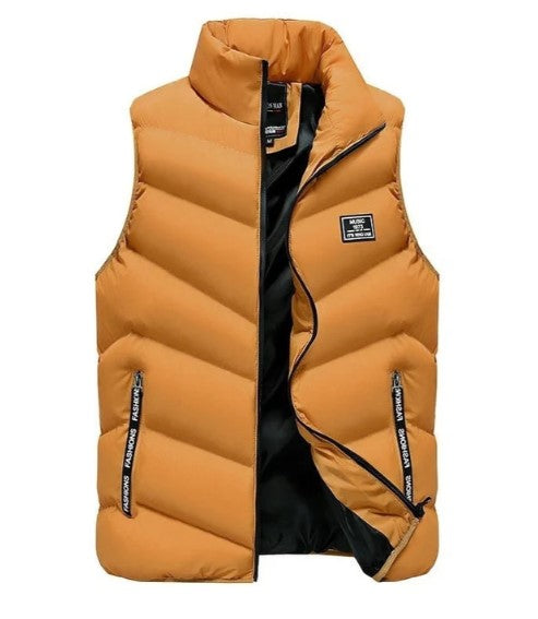 Men's Padded Gilet, Quilted Puffer Vest Body Warmer – Stand Collar