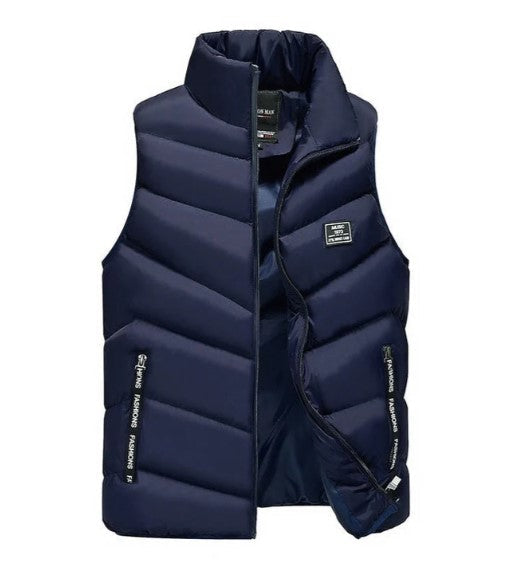 Men's Padded Gilet, Quilted Puffer Vest Body Warmer – Stand Collar
