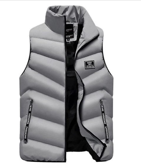 Men's Padded Gilet, Quilted Puffer Vest Body Warmer – Stand Collar