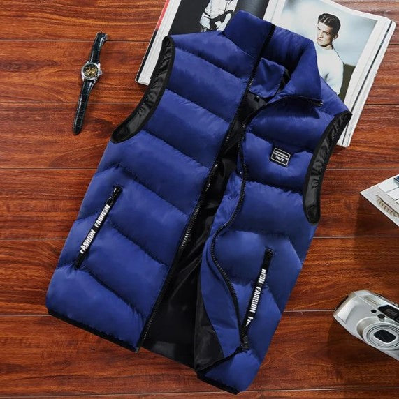 Men's Padded Gilet, Quilted Puffer Vest Body Warmer – Stand Collar