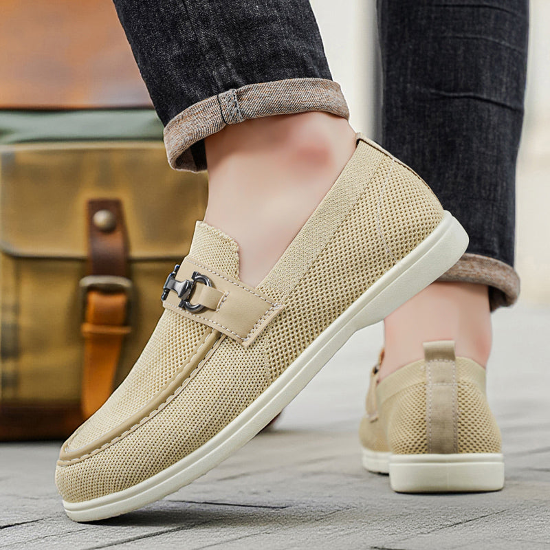 Men's Breathable Penny Loafers - Slip-On Casual Shoes