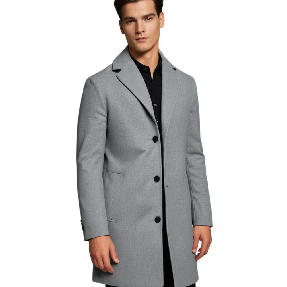 Men's Wool Overcoat - Camel Long Tailored Single-Breasted Winter Coat