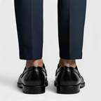 Men's Leather Penny Loafers - Slip-on Style and Flexible Rubber Sole