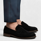 Men's Luxury Suede Loafers - Cowhide Penny Design Shoes