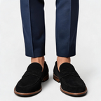 Men's Luxury Suede Loafers - Cowhide Penny Design Shoes