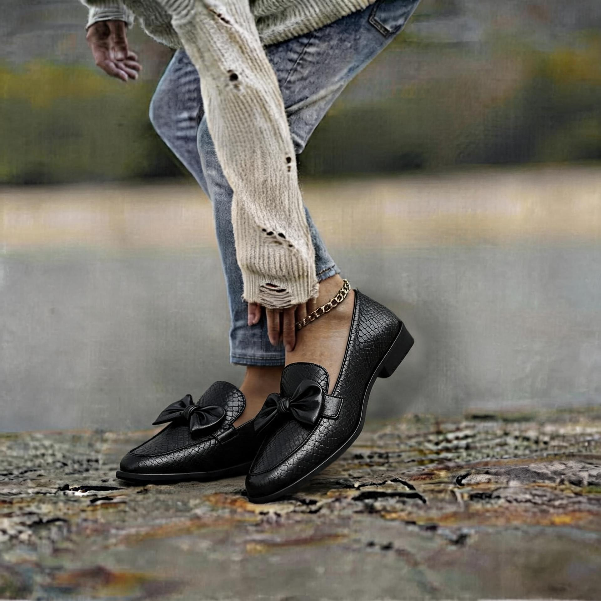 Women's Orthopedic Bow Tie Loafers -  Slip-On Casual Breathable Shoes