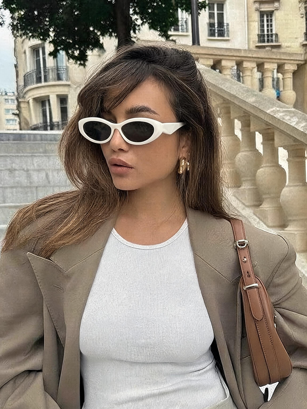 Unisex Oval Sunglasses - Cat Eye Vintage Polarized Lens
