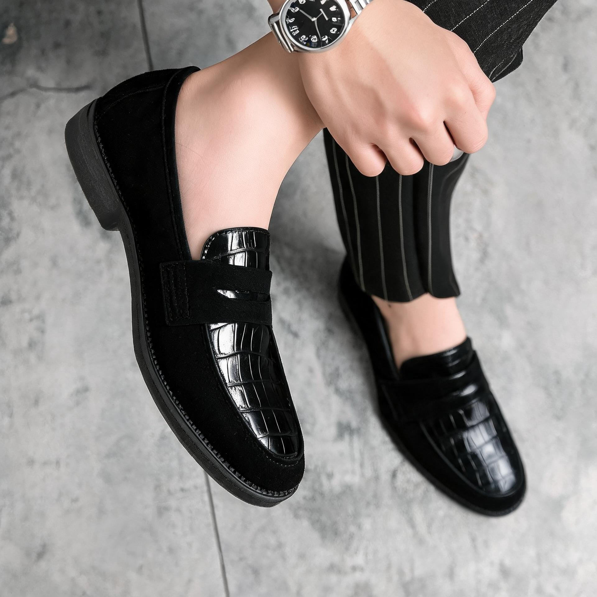 Women's Orthopedic Embossed Loafers - Croco Leather Printed Stylish Shoes