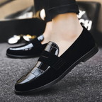 Women's Orthopedic Embossed Loafers - Croco Leather Printed Stylish Shoes