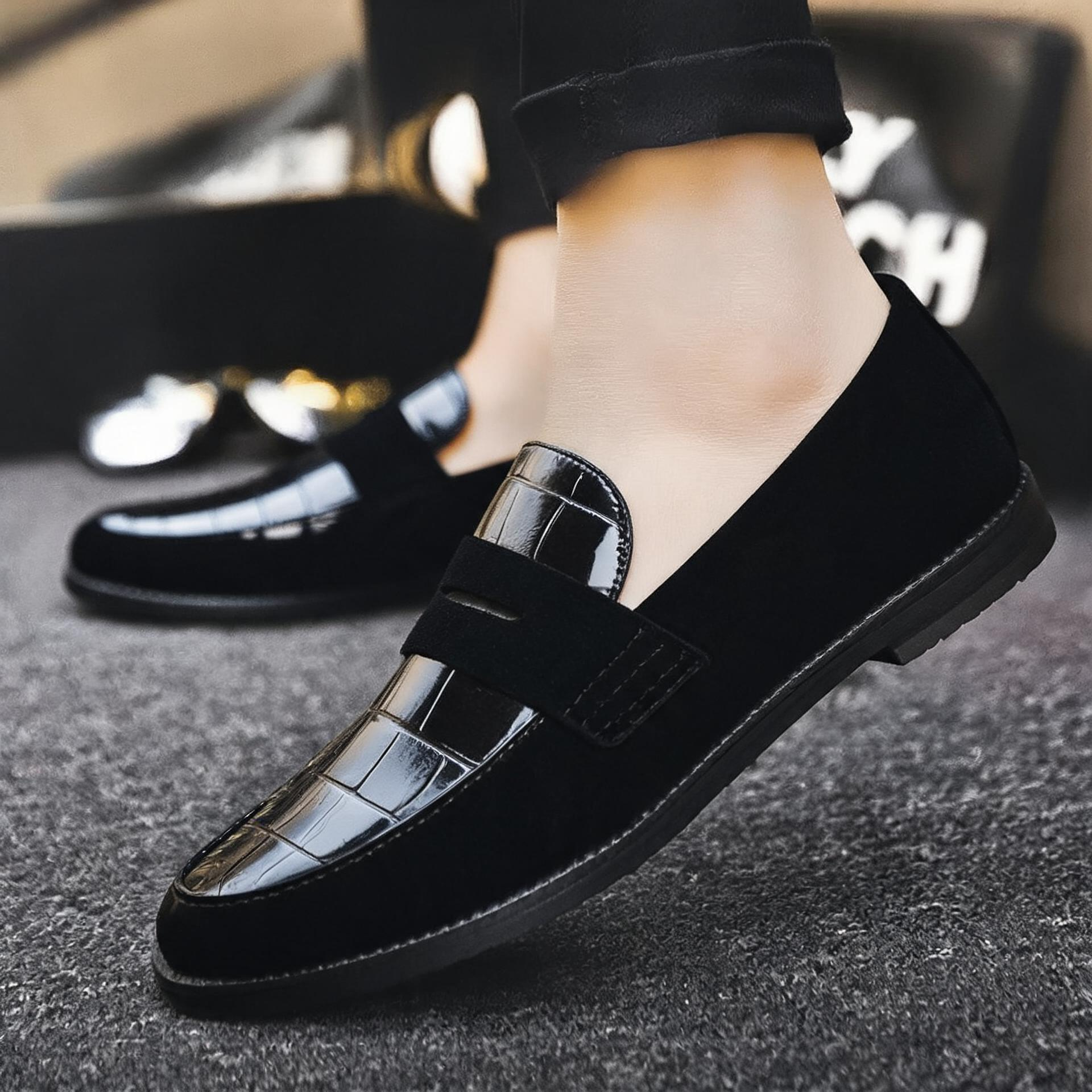 Women's Orthopedic Embossed Loafers - Croco Leather Printed Stylish Shoes