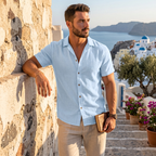 Men's Casual Button-Up Shirt – Short Sleeve Everyday Wear