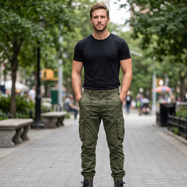 Men's Slim Fit Cargo Jogger Pants – Multi-Pocket Design