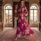 Women's Floral Chiffon Dress – Lightweight Flowy Design