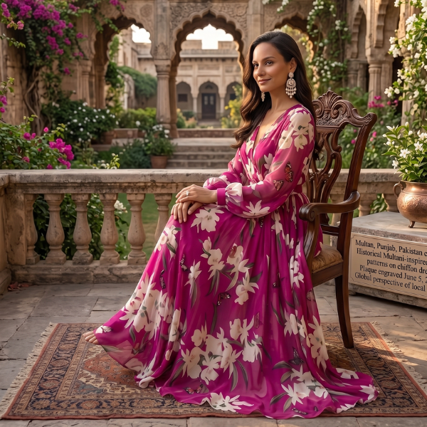 Women's Floral Chiffon Dress – Lightweight Flowy Design