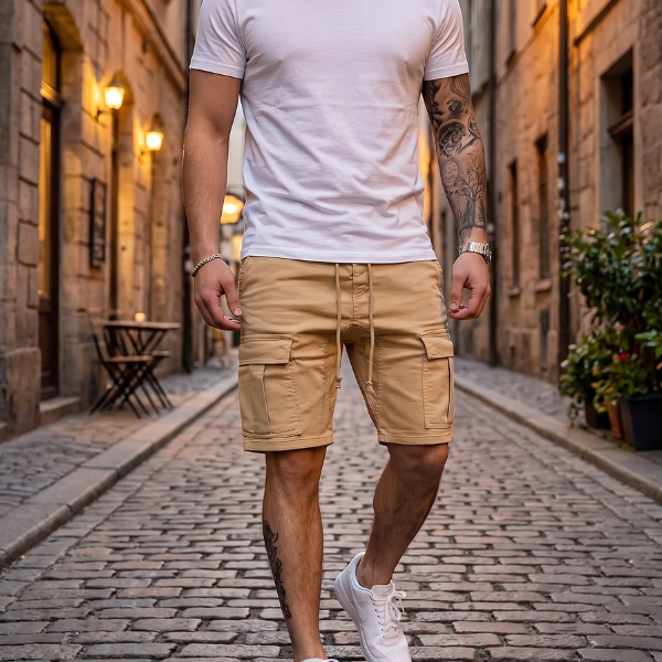 Men's Casual Cargo Shorts – Multi-Pocket Utility Design