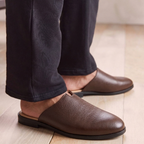 Men’s Leather Mule Shoes – Handmade Italian Leather Slip-On with Buckle