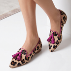Women's Lightweight Orthopedic Loafers - Leopard Print Pointed Toe Shoes
